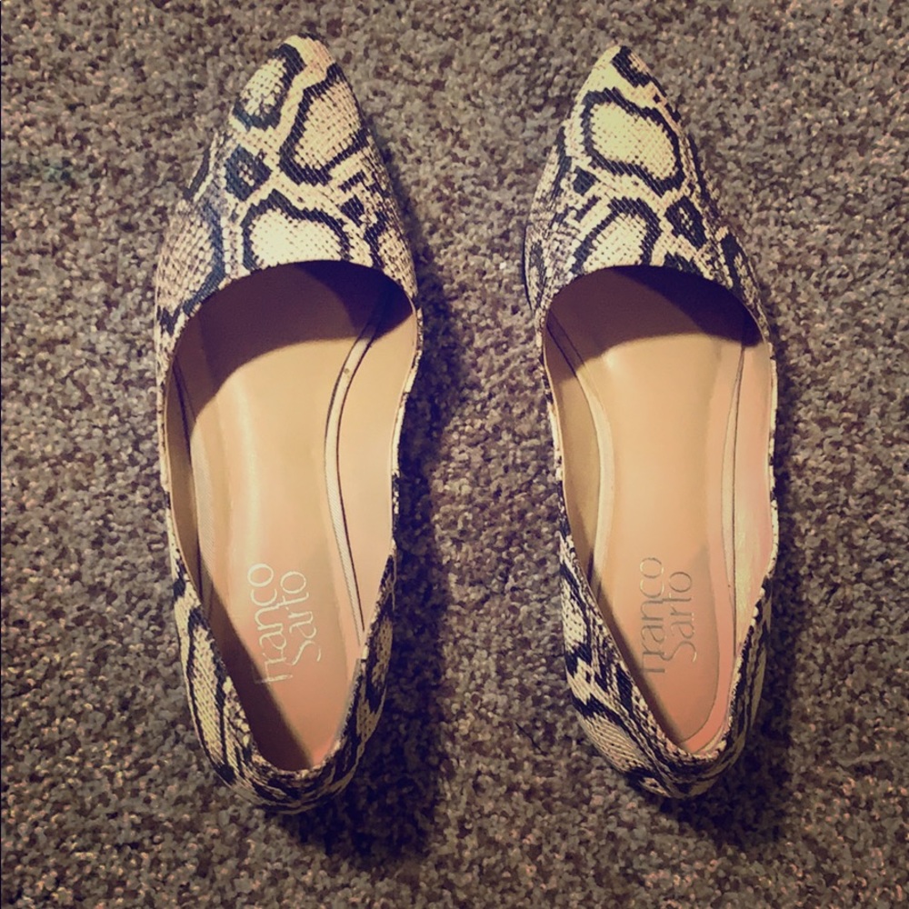 Franco Sarto snake skin flats